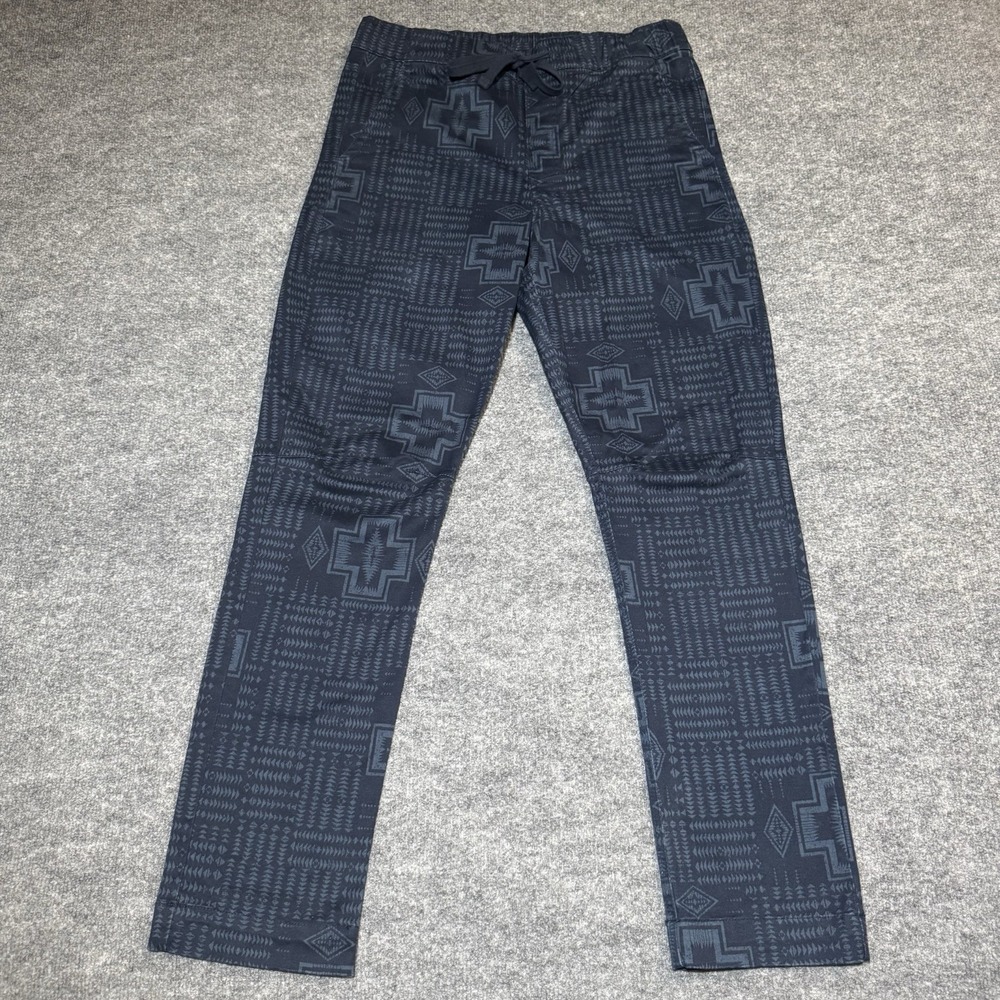 Pendleton Jogger Pants Men Medium Aztec Tribal‎ Print Blue Drawstring Pockets